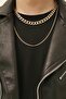 Yellow Double Thick Thin Barley Chain Men's Necklace - Imported Non-Tarnish Steel Chain Necklace - 2