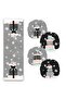 Gray & Black Christmas Gift Packs Special Design 4 Round Pouf Chair Cushions 1 Runner Set - 2