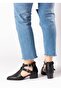 Moli Women's Laser Cut Double Buckle Black Shoes with Back Zipper - 6