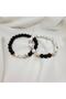Couple Women's Men's - Natural Stone Combination Obsidian Bracelet Howlite