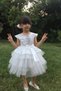 Girl's White Sequin Birthday Evening Dress Tulle Dress - 2