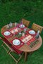 New Year's Deers and Trees Modern 1 Runner & 4 Burgundy Colored Placemat