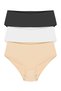 Women's Colorful Cotton High Waist Bato Panties 3-Piece