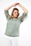 Women's Green Sleeve Lace Detailed Blouse