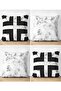 Double Sided Marble Motif 4-Piece Suede Pillow Throw Pillow Cover Set