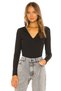 Women's Long Sleeve V-Neck Silk Jersey Bodysuit