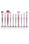 مجموعة فرش مكياج مكونة من 10 قطع بتصميم سمكة أرجوانية
