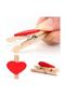 Picture Note Holder Heart Figured Peg 10 Pieces Wooden Heart Peg Note Holder Decorative Peg - 2