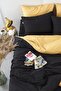 Black Yellow Single Double Sided Duvet Cover Set