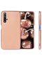 جراب سيليكون وردي غير لامع متوافق مع هاتف Huawei Nova 5t