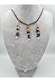 Certified 7 Chakra Natural Stone Necklace & Earring Set Original Natural Stone Design - 5
