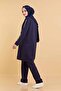 Women's Stoned Navy Blue Hijab Tracksuit Set - 3