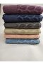 Brand Hazal Model 6-Piece Hand-face Towel Set Blue-salmon-coffee-smoked-navy blue-plum 50x90) - 2