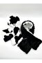 Double Sided Cow Pattern And Black Plush Scarf