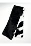 Double Sided Cow Pattern And Black Plush Scarf - 6