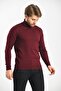 Regular Men's Knitwear Burgundy Sweater Full Turtleneck Winter - 5