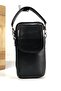 Unisex Black Genuine Leather Hand - Belt and Crossbody Bag Fw002 - 2