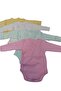 Double Breasted Long Sleeve Self Gloved Snap Fasten Baby Bodysuit Solid Color Bodysuit (Pack of 4) - 5