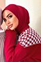 وشاح جاهز مزود بمشبك وشال Hijap باللون الأحمر