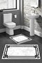 Non-Slip Base Washable Set of 2 White Bath Mat Bathroom Mat Set Toilet Seat Set