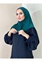 وشاح جاهز مزود بمشبك وشال Hijap بلون زمردي - 2