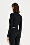بدلة نسائية سوداء بياقة واقفة من Ella Bodysuit - 2