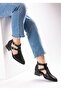 Moli Women's Laser Cut Double Buckle Black Shoes with Back Zipper - 3