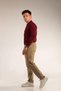 Unisex Adult Polo Neck School Lacoste Long Sleeve Claret Red T-shirt - 2