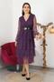 Women's Belted Skirt Layered New Season Tulle Dress Nb10006 - 6