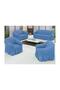 Bürümcük Cotton (3-2-1-1) Sofa Sofa Cover Set with Skirt (Blue Color)