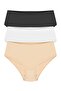 Women's Colorful Cotton High Waist Bato Panties 3-Piece