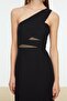 Siyah Pencere/Cut Out Detaylı Dokuma Uzun Gece Abiye Elbise TPRSS21AE0066 - 4