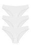 Women's White Cotton Bikini Model Panties 3-Piece