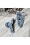 Gray Large Size Plush Feather Latch Buckle - 2