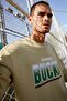 Men's Ecru Nba Licensed Milwaukee Bucks Printed Oversize Fit Crew Neck Sweatshirt U9868AZ21AU - 2