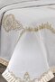 Cairo French Lace Laced Double Bedspread Pique Set Bridal Dowry Set (6 PIECES) Cap - 3