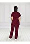 Burgundy Color Terry Cotton Bottom Top Set Surgical Greys Jersey - 3