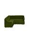 Bürümcük Fabric Cotton Corner Sofa Cover (Dark Green)