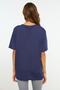 Lacivert %100 Pamuk Bisiklet Yaka Oversize/Geniş Kalıp Örme T-Shirt TWOSS20TS0134 - 13