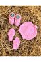 Newborn Baby Girl Pink Bow Knitwear Beanie Gloves Booties Set 0-3 - 2