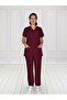 Burgundy Color Terry Cotton Bottom Top Set Surgical Greys Jersey - 2