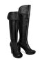 Genuine Black Leather - Hidden Platform Women's Bihter Boots 702 - 3