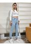 Women's Snow Wash Skinny Mom Jeans Snow Wash Mom Slim Fit Jeans - 5