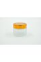 Transparent Frosted Glass Cream Jar with Gold Lid - 50 Cc