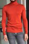 Slim-Fit Turtleneck Orange Knitwear Sweater - 5