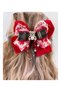 Luxury Special Design Red Velvet Bow Metal Teddy Bear with Brooch Pearl Adult Children's Buckle Clip Buckle