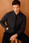 Men's Pique Woven Zippered Pocket Knitwear Coat Dark Smoked - 6