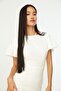 White Fitted/Fitted Flounce Lined Midi Woven Dress TWOSS20EL1342 - 7