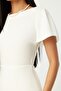 White Fitted/Fitted Flounce Lined Midi Woven Dress TWOSS20EL1342 - 8
