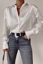 Oversize Satin Shirt White